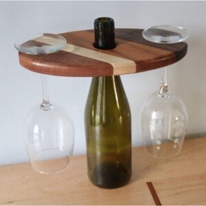 Hardwood Wine Butler Caddy 10.25 x 5.25 inches